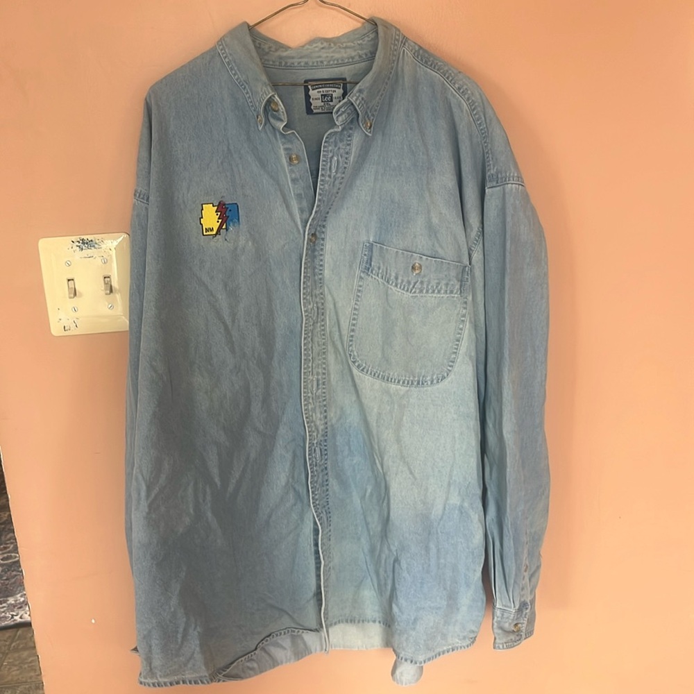 Vintage denim collection Lee 2XL button up jean shirt